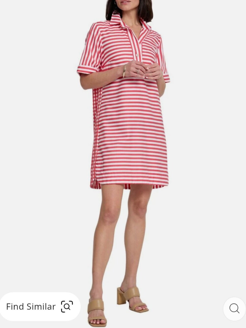 Hinson Wu Aileen short-sleeve stripe and gingham dress Sz Small
